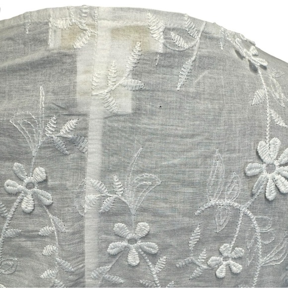 House of Harlow 1960 White Daisy Cotton Tie-Front Shrug Cover-Up One Size - Picture 7 of 8